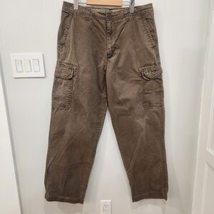 Vintage Y2K Old Navy Men’s Cargo Pants Brown 36X34 Fits 36x33 100% Cotton